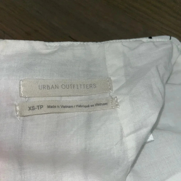 Striped Ruffled Midi Waterfall Skirt. White with black stripes. XS - Picture 6 of 9